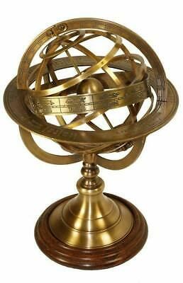 Features Zodiac Engravings. Made of Brass with an Antique Finish. Celestial Globe, Armillary Sphere, Celestial Sphere, Sundials, Globe Decor, Brass Wood, Wholesale Gifts, Brass Antique, Red Sky