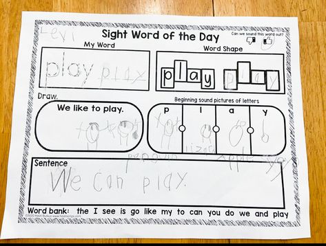 This is my Sight Word of the Day Worksheet from my Distance Learning Packets! Sight Word Of The Day, My Sight Word, Homeschool Adventures, Sound Picture, Beginning Sound, Picture Letters, Word Bank, High Frequency Words, Week 5