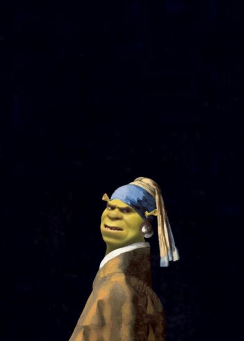 Shrek Backgrounds, Shrek Wallpaper Aesthetic, Shrek Fanart, Shrek Painting, Shrek Wallpapers, Shrek Art, Shrek Characters, Shrek Aesthetic, Girl With The Pearl Earring