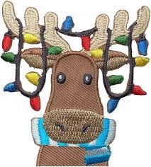 Amazon.com : Christmas Moose - Lights in Antlers - Face/Head - Embroidered Iron on Patch : Arts, Crafts & Sewing Moose Applique, Nativity Star, Christmas Moose, Christmas Bible, Embroidered Badges, Craft Projects For Kids, Pet Holiday, Iron On Applique, Appliqué Patch