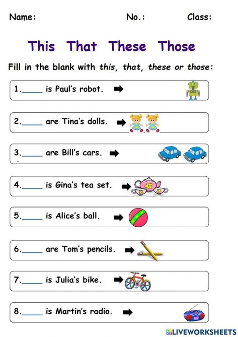 This, That, These, Those interactive activity for Grade 2 Esl This That These Those, 3rd Grade Esl Activities, Use Of This That These Those Worksheet, This That These Those Worksheet Grade 1, Use Of This And That Worksheets, These And Those Worksheet For Kids, This That These Those Grammar, This That Worksheet For Grade 1, These Those Worksheet