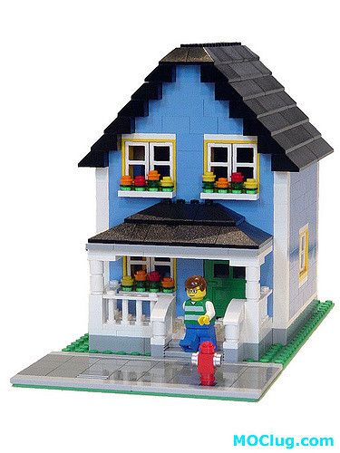 An experiment to see if a 14 wide house fits better to scale beside Cafe Corner style modular buildings.  Comments welcome! Will post more pictures beside other buildings. Light Blue House, Lego Cities, Lego House Ideas, Lego Houses, Lego Poster, Lego Village, Lego Furniture, Lego Buildings, Lego Diy