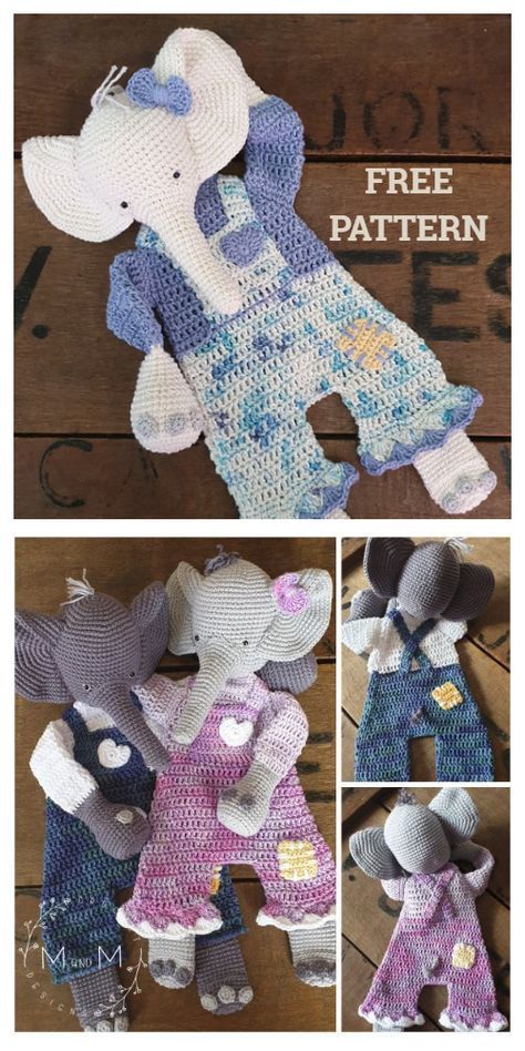 Ragdoll Animal Free Crochet Patterns - DIY Magazine Crochet Ragdoll Animals, Elephant Free Crochet Pattern, Crochet Rag Doll Free Pattern, Unicorn Bunny, Crochet Lovey Free Pattern, Crochet Blouses, Lovey Pattern, Crochet Lovey, Rag Doll Pattern