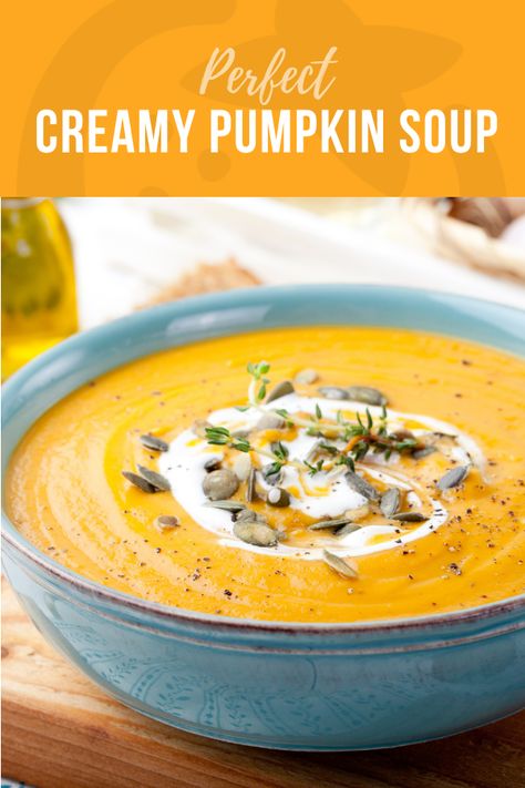 Creamy Pumpkin Soup Recipe, Creamy Pumpkin Soup, Pumpkin Soup Recipe, Fall Food, Pumpkin Soup, Healthy Soup Recipes, Soup Pot, Healthy Soup, Delicious Soup