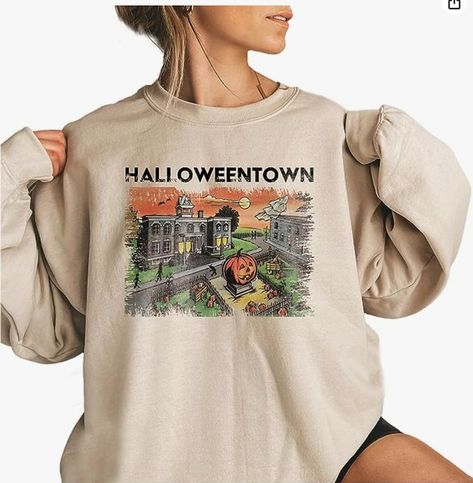 Love this Halloweentown Sweatshirt, a blend of 50% cotton and 50% polyester Its lightweight, breathable fabric ensures day-long comfort, while the playful Spooky Ghost design adds a trendy touch. Versatile for Halloween parties, vacations, or everyday wear, this sweatshirt captures the spirit of the season. Halloweentown Svg, Halloweentown University, Halloween Hoodie, Trendy Halloween, Halloween Vintage, Halloween Png, Mens Long Sleeve Tee, Halloween Town, Retro Halloween