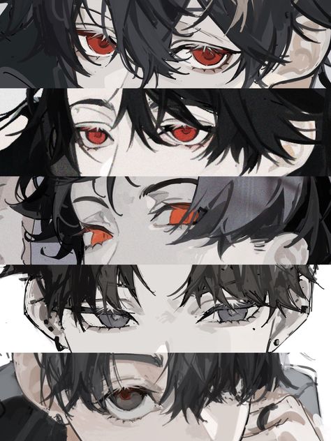 Eye Refs Drawing, Different Eye Reference, Red Eyes Reference, Eye Tutorial Drawing Male, Art Eye Reference, Anime Male Eyes Reference, Drawing Male Eyes, Pose Drawing Reference Male, How To Draw Boy Eyes