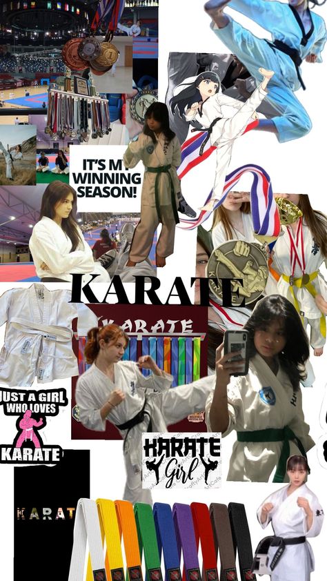 Karate girl Karate Vision Board, Karate Outfit Women, Wallpaper Karate, Karate Drawing, Karate Wallpaper, Karate Motivation, Taekwondo Korea, Taekwondo Quotes, Karate Quotes