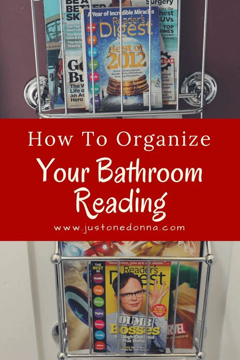 Organize your bathroom's reading materials with a wall-mounted magazine rack. Organize Bathroom, Organize Your Bathroom, Magazine Wall, Reading Materials, Small Space Organization, In Bathroom, Magazine Holders, How To Organize, Reading Material