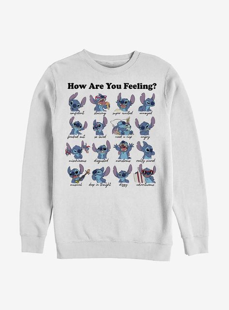 50% Cotton  50% PolyesterWash cold; dry lowImportedListed in men's sizes Stitch Quotes, Lilo And Stitch Merchandise, Experiment 626, Stitch Sweatshirt, Lilo And Stitch Quotes, Stanley Adventure, Stitch Stuff, Stitch Quote, Stitch Collection