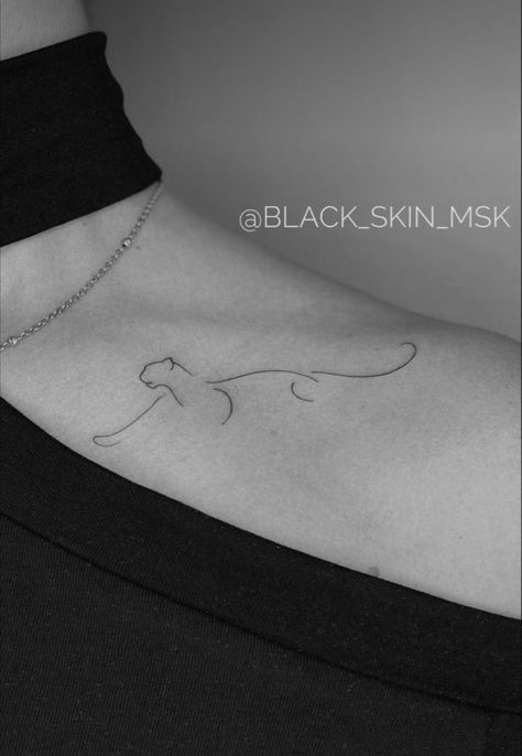 Subtle Lion Tattoo, Minimal Panther Tattoo, Tiny Female Tattoos, Panther Line Tattoo, Leopard Minimalist Tattoo, Lioness Minimalist Tattoo, Small Panther Tattoo For Women, Panther Tattoo Fine Line, Lioness Line Tattoo