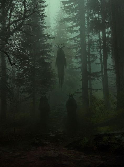 41 Strange on Twitter: "Artwork by Ukrainian illustrator Yuri Hill… " Cursed Forest Aesthetic, Monsters In The Woods, Monster In Woods, Demon In The Woods, Dark Woods Aesthetic, Monster In The Woods, Cursed Forest, Demon Core, Dark Green Aesthetic