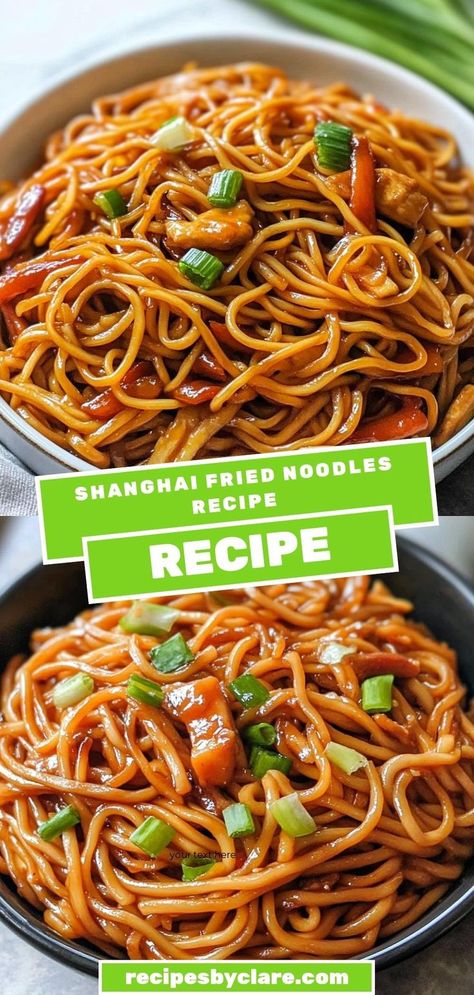 Savor the flavors of this quick and easy Shanghai Fried Noodles recipe! Packed with fresh veggies and coated in a savory sauce, this dish is perfect for a weeknight dinner. Ingredients: 8 oz Shanghai-style noodles 1 cup sliced bell peppers 1 tbsp soy sauce 1 tsp sesame oil A delicious, veggie-packed noodle dish that's ready in minutes—perfect for any busy evening! Shanghai Noodles, Fried Noodles Recipe, Dinner Ingredients, Noodle Dish, Fried Noodles, Noodles Recipe, Savory Sauce, Vegetable Stir Fry, Noodle Dishes