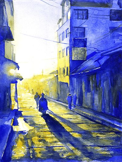 People On Street, Peru Art, Painting Fine Art, Link Art, People Walking, 수채화 그림, Print Wall Decor, Art Print Wall, Watercolor Wall Art