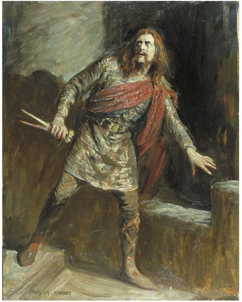 Herbert Beerbohm Tree as Macbeth in Macbethby William Shakespeare.  By  Charles Buchel, 1914 Macbeth Characters, Macbeth Shakespeare, Macbeth William Shakespeare, Shakespeare Macbeth, The Merchant Of Venice, Lady Macbeth, Shakespeare Plays, Friedrich Nietzsche, Art Uk