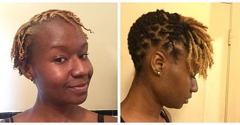 What Ugly Phase?? This Journey Has Helped Me Love Myself Even More! 😆...Thanks @teenamarielocs For Being There For Me From Day 1 To 1 Year Loc'd!!! You Are Appreciated!! ❤️🤗 @loclivin #locs #shortlocstyles #growth #locupdo #locjourney #loclivin Starter Loc Updo Styles Short, Locs Short Hair, Styling Dreads, Short Hair Dreadlocks, Short Loc Styles For Women, Sista Locks, Loc Crown, Short Dreadlocks Hairstyles, Loc Styles For Women