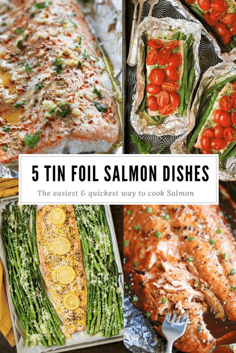 Tin Foil Salmon, Tinned Salmon Recipes, Foil Salmon, Sockeye Salmon Recipes, Foil Recipes, Tin Foil Dinners, Baked Salmon Lemon, Best Salmon Recipe, Cook Salmon