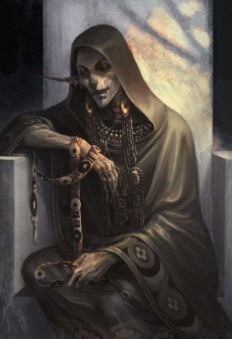 ArtStation - Morticia, Rene Bartang Drow Druid, Myth Drannor, Undead King, Dark Sun, Creepy Guy, Heroic Fantasy, Fantasy Magic, World Of Darkness, A Skeleton