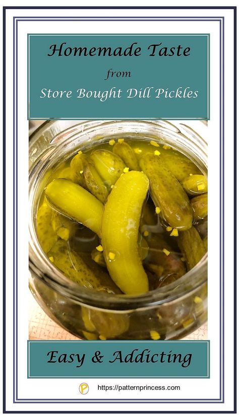 Easy as 1-2-3 to get homemade taste from store bought pickles. Ever go to a party and someone brought homemade pickles and you keep going back for more? Why make pickles from pickles? Because they are so much better than the store bought! At least my family thinks so. Unique, full-flavored pickles that are a little sweet, a little dill, and a little salt. They will taste just like you spent hours in the kitchen. #pickles #dillpickles #canning #sweetpickle #homemadepickle #quickpickle #easyrecipe Sweet Pickles Homemade, Easy Dill Pickles, Homemade Dill Pickles, Cream Cheese Bites, Sausage Cream Cheese, Homemade Pickles Dill, Dill Pickle Recipe, Cream Cheese Appetizer, How To Make Pickles