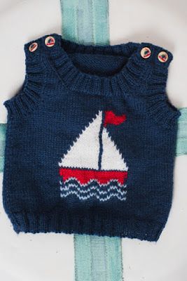 Knitting Patterns For Babies, Vest Knitting Pattern, Baby Boy Vest, Sailor Baby, Toddler Vest, Knit Cardigan Pattern, Knit Vest Pattern, Bird Designs, Boys Vest