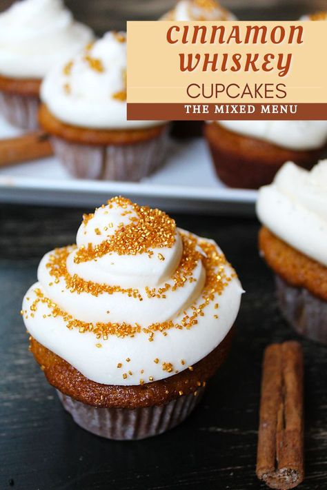 Fireball Cupcakes, Boozy Cupcakes Recipes, Whiskey Cupcakes, Spiced Cupcakes, Recipes Cupcakes, Frosting Buttercream, Boozy Cupcakes, Cinnamon Whiskey, Cupcake Wedding