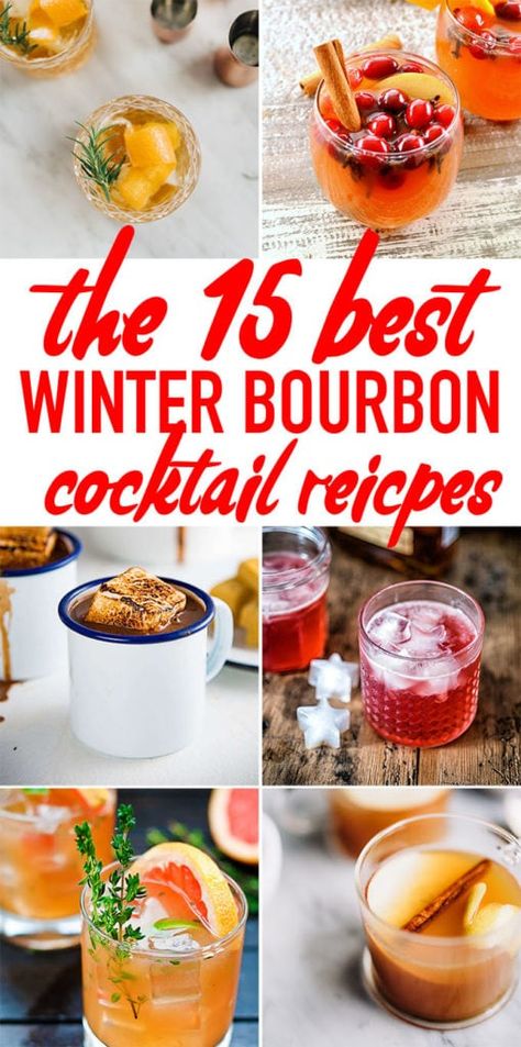 Bourbon Cocktail Winter, Bourbon Mixed Drinks, Bourbon Drinks Recipes, Holiday Drinks Alcohol, Bourbon Cocktail Recipe, Winter Cocktails Recipes, Bourbon Recipes, Winter Cocktail, Bourbon Cocktail