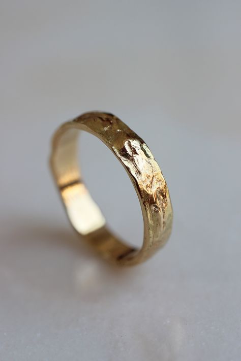 Textured Gold Wedding Band, Organic Wedding Band, Wedding Band Yellow Gold, Textured Gold Ring, Textured Wedding Band, Handmade Wedding Band, Rustic Wedding Bands, Traditional Wedding Bands, Rings Men