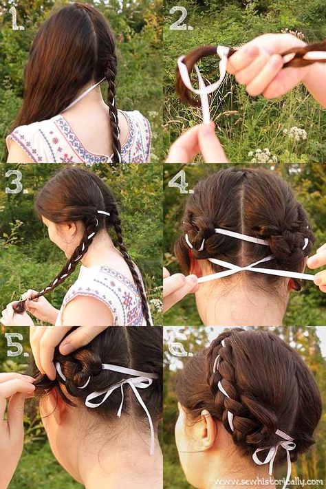 Historical Hairstyles, Milkmaid Braid, Braided Hairstyle, Hair Cover, Hair Up Styles, Hairdo For Long Hair, Braided Hairstyles Tutorials, 가을 패션, Aesthetic Hair