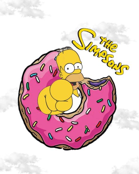 Donut Logo Design Ideas, Homer Simpson Donuts, Homer Donuts, Simpsons Donut, Donut Logo, Simpsons Characters, Simpsons Art, The Simpson, Vanilla Coffee