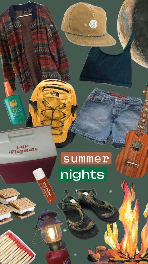 summer nights by the campfire 🔥🏕️ #summer #nature #granola #granolagirl #pinterest #shuffleslay #shuffleinspo #shufflefyp #shuffleaesthetic #fyp #outfitinspo #shufflesapp #collageart #summermoodboard Campfire Outfit Summer, Summer Camp Fits, Campfire Outfit, Cute Granola Outfits, Campfire Outfits, Camp Fits, Camping Fits, Granola Vibes, Summer Camp Outfits