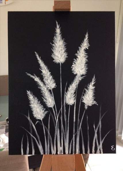 Black Canvas Art, Black Canvas Paintings, Black Paper Drawing, Easy Canvas Painting, 수채화 그림, Black And White Painting, Simple Acrylic Paintings, Beginner Painting, Black And White Drawing