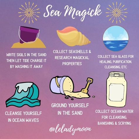 Awaken Your Inner Magic💎🌙 (@leladymoon) • Instagram photos and videos Ocean Water Witchcraft, Sea Magick, Water Spells, Water Witch, Inner Witch, Witch Spirituality, Book Of Shadow, Cleansing Crystals, Witch Spell