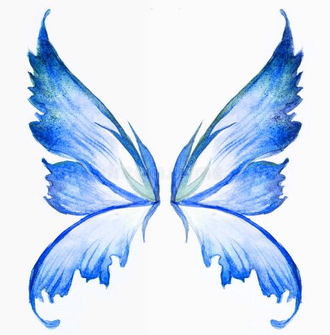 Wings Watercolor, Fairy Wings Drawing, Periwinkle Fairy, Blue Fairy Wings, Fairy Wing Tattoos, Draw Painting, Fairy Drawings, Wings Drawing, Wings Art