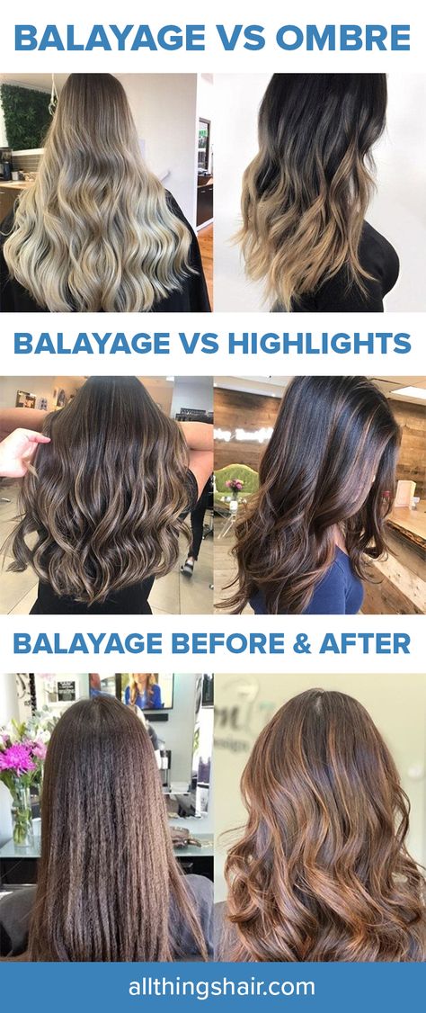 Types Of Hair Colouring Techniques, Hair Colour Ideas For Brunettes 2023, Brunette Balayage Hair Before And After, Difference Between Balayage And Highlights, Balayage Vs Highlights Brunettes, Balayage Hair Before And After, Black Hair To Brown Before And After, Balayage Vs Babylights, Types Of Highlights For Hair