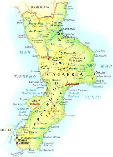 Mappa del territorio Calabria Calabria Italy, School Tool, Italy Map, Calabria, Spain And Portugal, Portugal Travel, My Heritage, Vintage Maps, Sicily