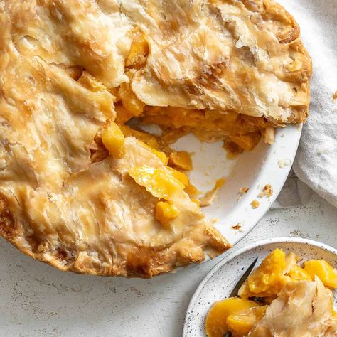 Peach Pie With Canned Peaches, Chicken Bryan Recipe, Peach Pie Recipes Easy, Canned Peach Pie, Best Peach Pie Recipe, Chicken Bryan, Easy Peach Pie, Peach Mango Pie, Peach Pie Recipe