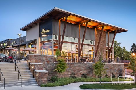 Shopping Center Architecture, Restaurant Exterior Design, Mall Facade, Store Architecture, Retail Facade, Retail Architecture, Restaurant Exterior, Facade Architecture Design, Mix Use Building