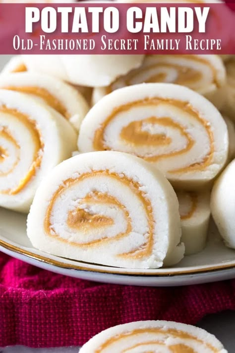 Potato Candy Old Fashioned, Pinwheel Candy Recipe, Peanut Butter Pinwheel Candy, Potato Candy Recipe, Pinwheel Candy, Key Lime Fudge, Christmas Candy Easy, Easy Christmas Candy Recipes, Potato Candy