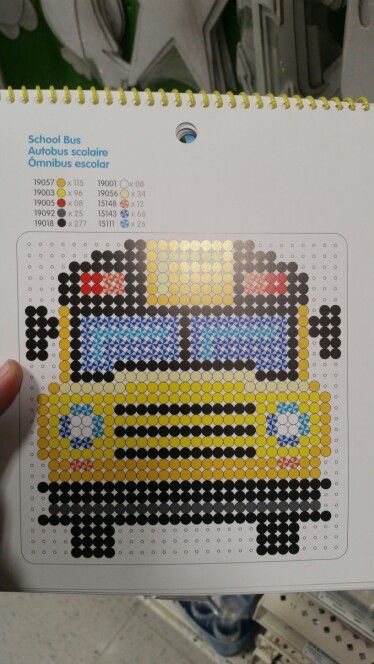 School Bus Perler Bead Pattern, Perler Bead Semi Truck, 3d Car Perler Bead Patterns, School Bus Plastic Canvas Patterns, School Bus Cross Stitch Patterns, Plastic Canvas School Bus Tissue Box Pattern, Pixelated Art, Perler Pattern, Plastic Canvas Box Patterns