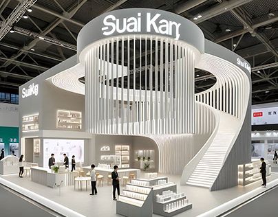 Exhibition Booth Design Ideas Creative, Perfume Booth, Bathroom Exhibition, Creative Booths, Trade Exhibition, Landscape Architecture Drawing, Exhibition Stands, Architecture 3d, Exhibition Stand Design