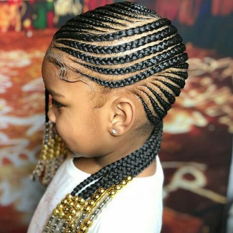 Beaded Cornrows Braids For Black Kids, Kids Braids With Beads, Toddler Braids, Lil Girl Hairstyles, Kid Braid Styles, Stem Challenge, Kids' Braids, Braids With Beads