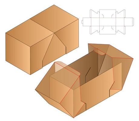 Box packaging die cut template design. 3d mock-up 2263822 Vector Art at Vecteezy Unique Packaging Box, Box Packaging Templates, Packaging Die Cut, Die Cut Boxes, Paper Box Diy, Packaging Template Design, Paper Box Template, Packaging Template, Architecture Concept Diagram