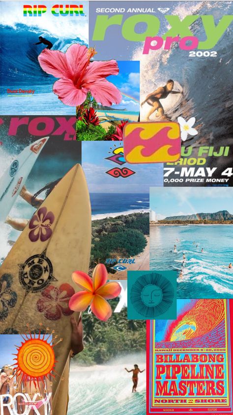 Surfer Wallpaper Iphone, Surfer Collage, Surf Collage, Surfer Girl Aesthetic, Beachy Wallpaper, Surf Room Decor, Surf Posters, Beach Wall Collage, Surf Aesthetic