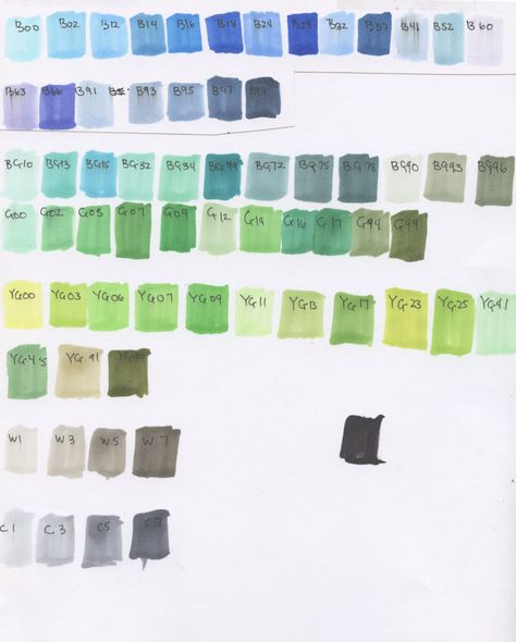 Copic Sketch Marker Colour Chart - quqco: art blog Copic Swatches, Copic Color Chart, V Violet, Scratch Paper, Copic Sketch Markers, Copic Sketch, White Gel Pen, Colour Chart, Sketch Markers