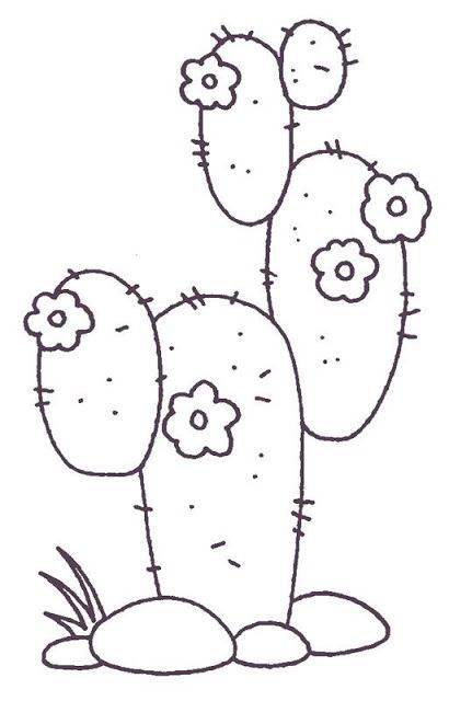 Cactus Outline, Desert Pictures, Cactus Craft, Cactus Drawing, Cactus Diy, 강아지 그림, Cactus Art, Pola Sulam, Applique Patterns