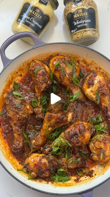 Zola Nene on Instagram: "CHILLI MUSTARD CHICKEN 🍗 
.
Everyone loves finger licking chicken, the stickier the better… my mustard & chilli basted sticky chicken is sure to become a new family favourite!

** WIN** :  Buy any participating Maille product, SMS Bar code to *120*20034# and follow the prompts. Find Ts & Cs on https://rialtofoods.co.za/maillecompetition/

Chilli Mustard Chicken
Serves 4

8 chicken drumsticks, bone in & skin on
2 Tbs olive oil
2 Tbs lemon Pepper
1 Tbs Worcestershire sauce 
4 Tbs Maille Dijon mustard 
3 spring onions, thinly sliced
3 cloves garlic, crushed
1 Tbs grated ginger
1 cup apple juice
2 Tbs Maille Wholegrain Mustard
3 Tbs honey
2 Tbs Chilli Crunch/Crisp (or add more to taste)

In a bowl, combine chicken, 1 Tbs olive oil, lemon pepper, Worcestershire sauce a Honey Garlic Chicken Drumsticks, Garlic Chicken Drumsticks, Maille Mustard, Mustard Recipe, Sticky Chicken, Mustard Chicken, Spring Onions, Bar Code, Honey Garlic Chicken