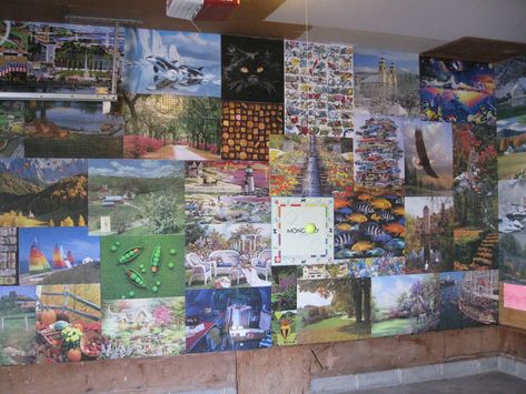 Puzzle Wall Display Ideas, Patchwork Wall Art, Hanging Puzzles On Wall, Puzzle Wall Display, Lcd Wall Design, Puzzle Wall, Puzzle Decor, Kids Bedroom Walls, Fruit Wall Art