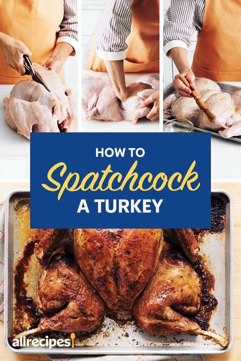 Removing Backbone From Turkey, Butterflied Turkey Thanksgiving, How To Cook A Flat Turkey, Flat Turkey Recipes, How Long To Cook A Spatchcock Turkey In The Oven, Spatchcock Turkey Cooking Times, Splayed Turkey, How To Spatchcock A Turkey, Spatchcock Turkey Breast