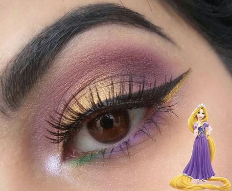 Tangled Themed Makeup, Rapunzel Theme Makeup, Rapunzel Quince Makeup, Repunzal Makeup Ideas, Repunzle Makeup, Rapunzel Costume Makeup, Rapunzel Makeup Look Tangled, Tangled Inspired Makeup, Tangled Makeup Look