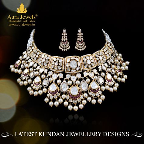 Kundan Jewellery Bridal Choker, Kundan Gold Jewellery, Latest Bridal Jewellery Designs, Indian Bridal Jewelry Kundan, Wedding Flower Jewelry, Wedding Jewelry Sets Bridal Jewellery, Kundan Jewellery Bridal, Bridal Necklace Designs, Indian Bridal Jewelry Sets