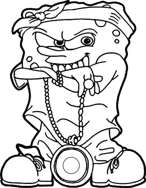 Gangsta Spongebob Coloring Pages – Through the thousand pictures on the net with regards to gangsta spongebob coloring pages , we selects the best series along with best resolution only for you all, and now this pictures is usually considered one of photographs selections in this ideal...  #cartoon #coloring #pages Spongebob Coloring Pages, Bugs Bunny Drawing, Gangster Drawings, Spongebob Coloring, Spongebob Drawings, Graffiti Characters, Princess Coloring, Cartoon Tattoos, Cartoon Coloring Pages